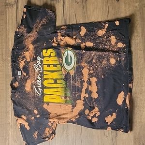 NFL Green Bay Packers Acid Wash Custom T-Shirt Sz Large